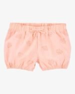 Toddler Seashell Pull-On Cotton Shorts - Coral